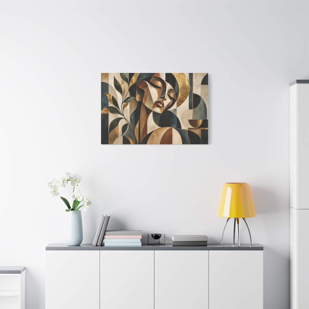 Quiet Opulence — Cubist Botanical Portrait Wall Art