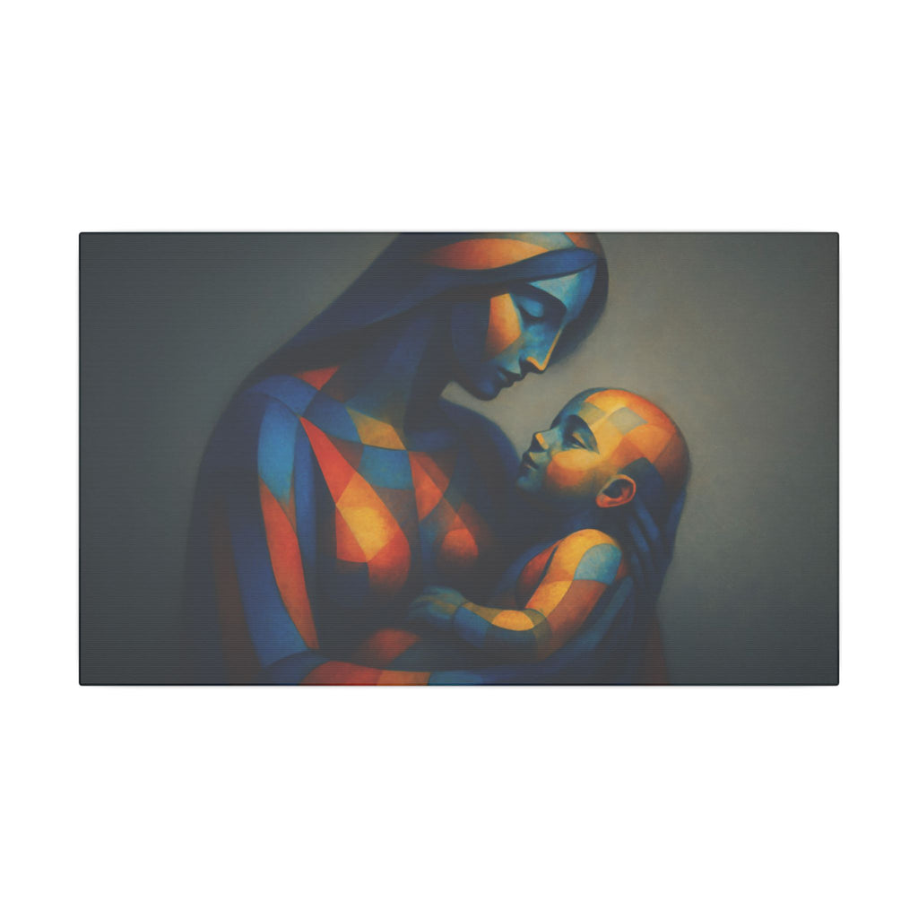 Held in Light – Abstract Mother and Child Canvas Print