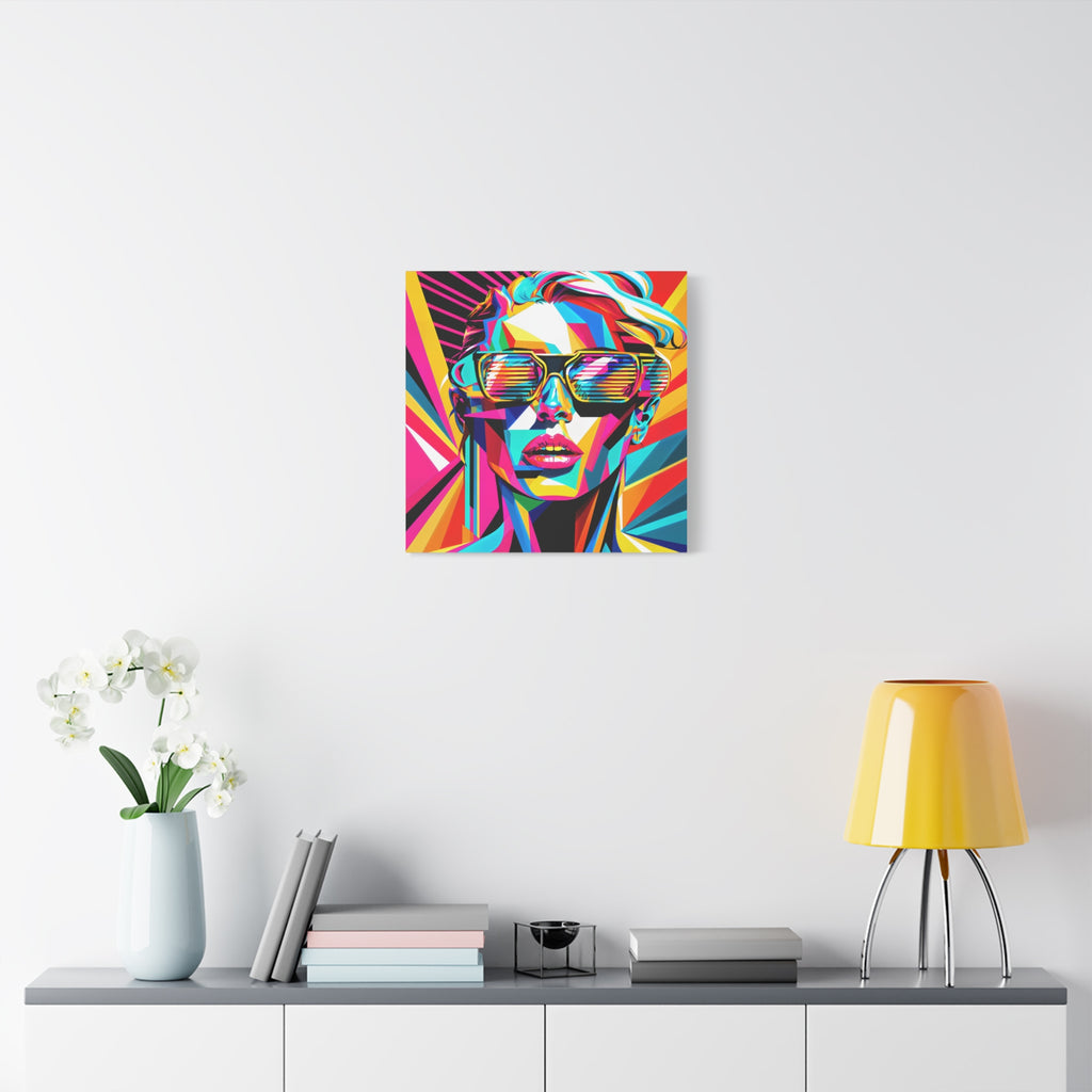 City Voltage – Neon Pop Art Portrait Canvas Print