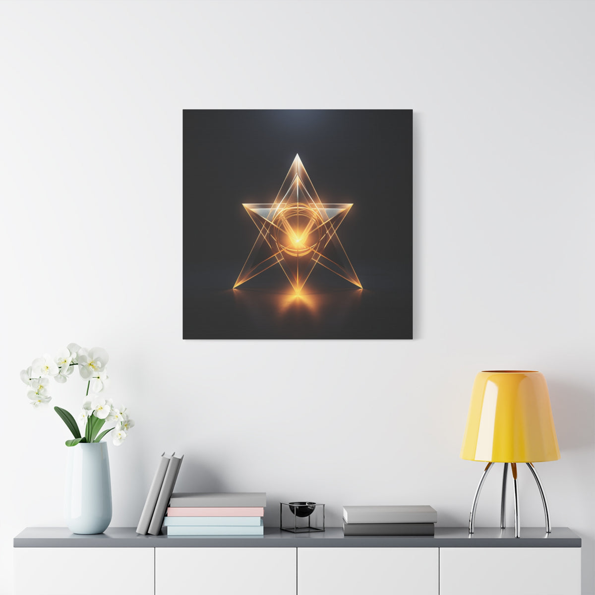 Star of Becoming — Futuristic Sacred Geometry Wall Art