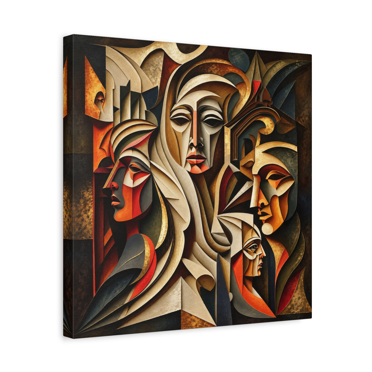 Ancestral Protectors | Cubist Spiritual Wall Art