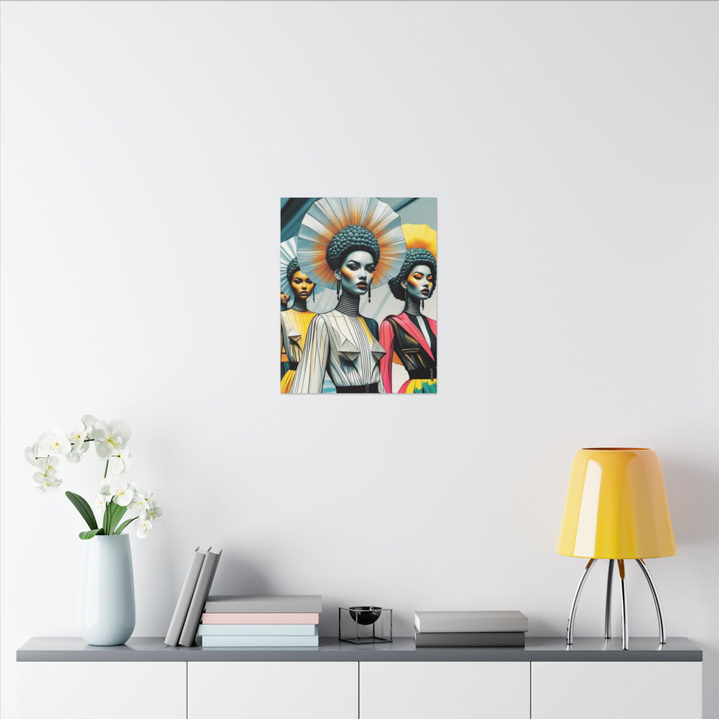Crowned in Form – Futurist Fashion Portrait Canvas Print