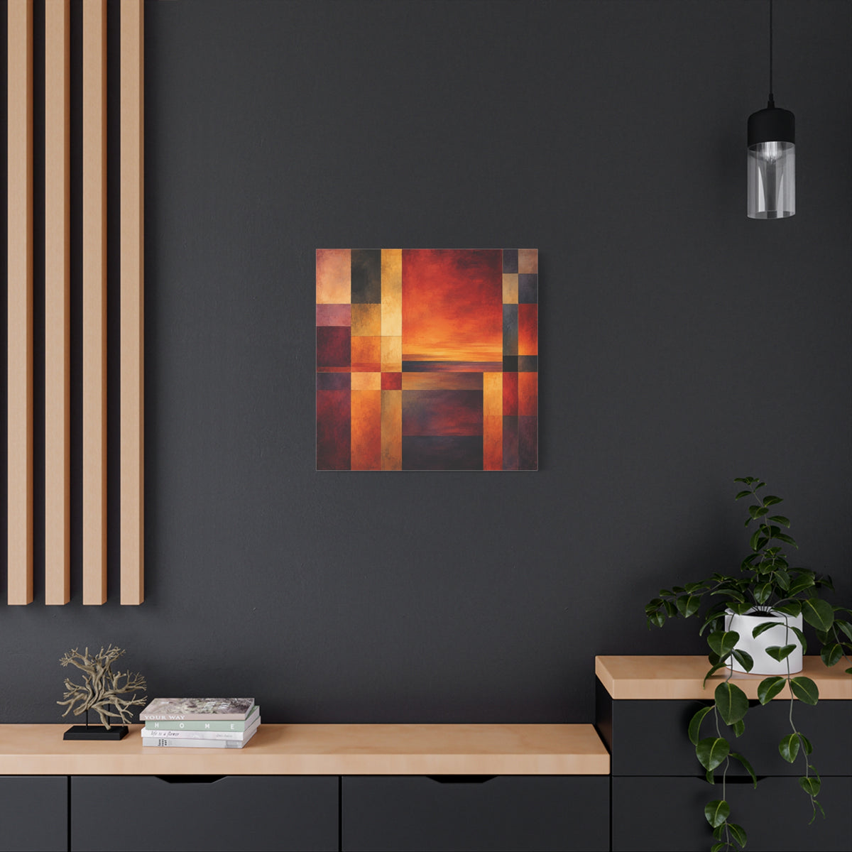 Afterglow Structure — Geometric Sunset Abstract Fine Art Print
