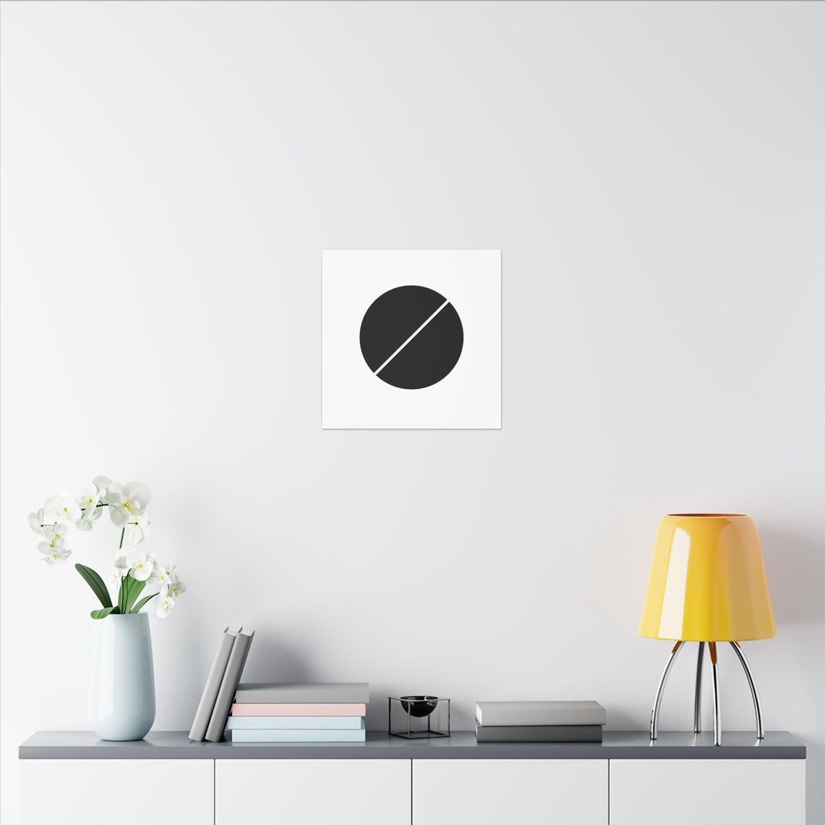 The Line Between – Minimalist Geometric Circle Canvas Print