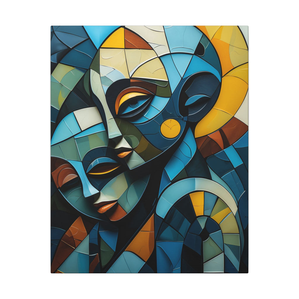 Shared Geometry – Abstract Dual Portrait Canvas Print