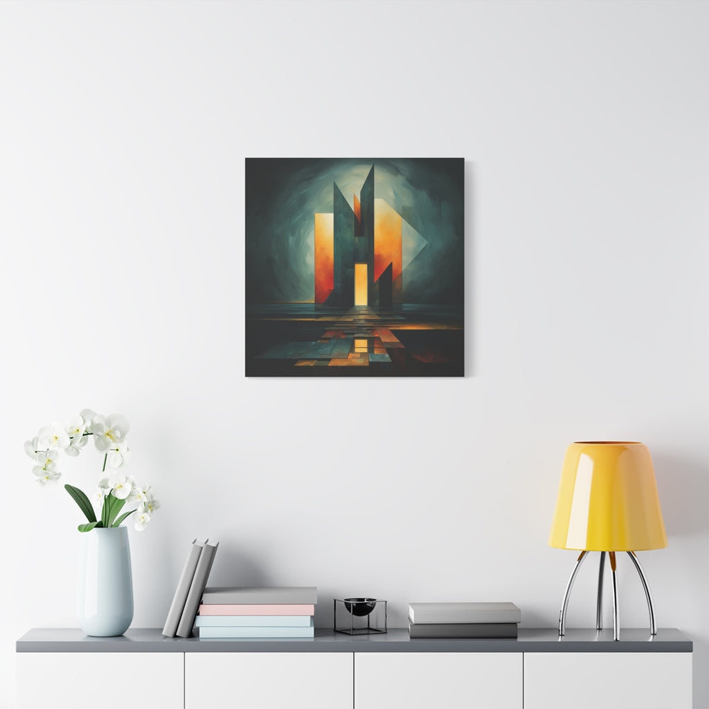 Temple of Arrival — Futuristic Architectural Abstract Wall Art