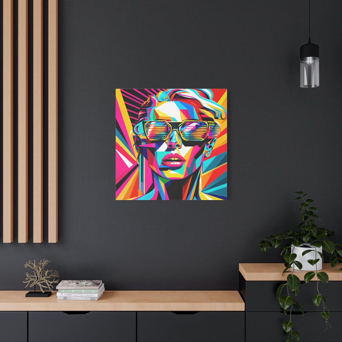 City Voltage – Neon Pop Art Portrait Canvas Print