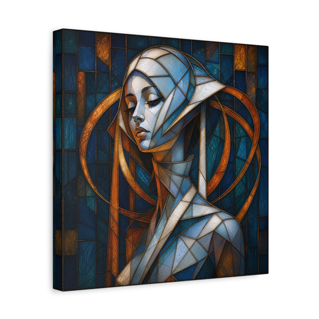Cathedral of Her Own — Modern Stained Glass Woman Portrait Art