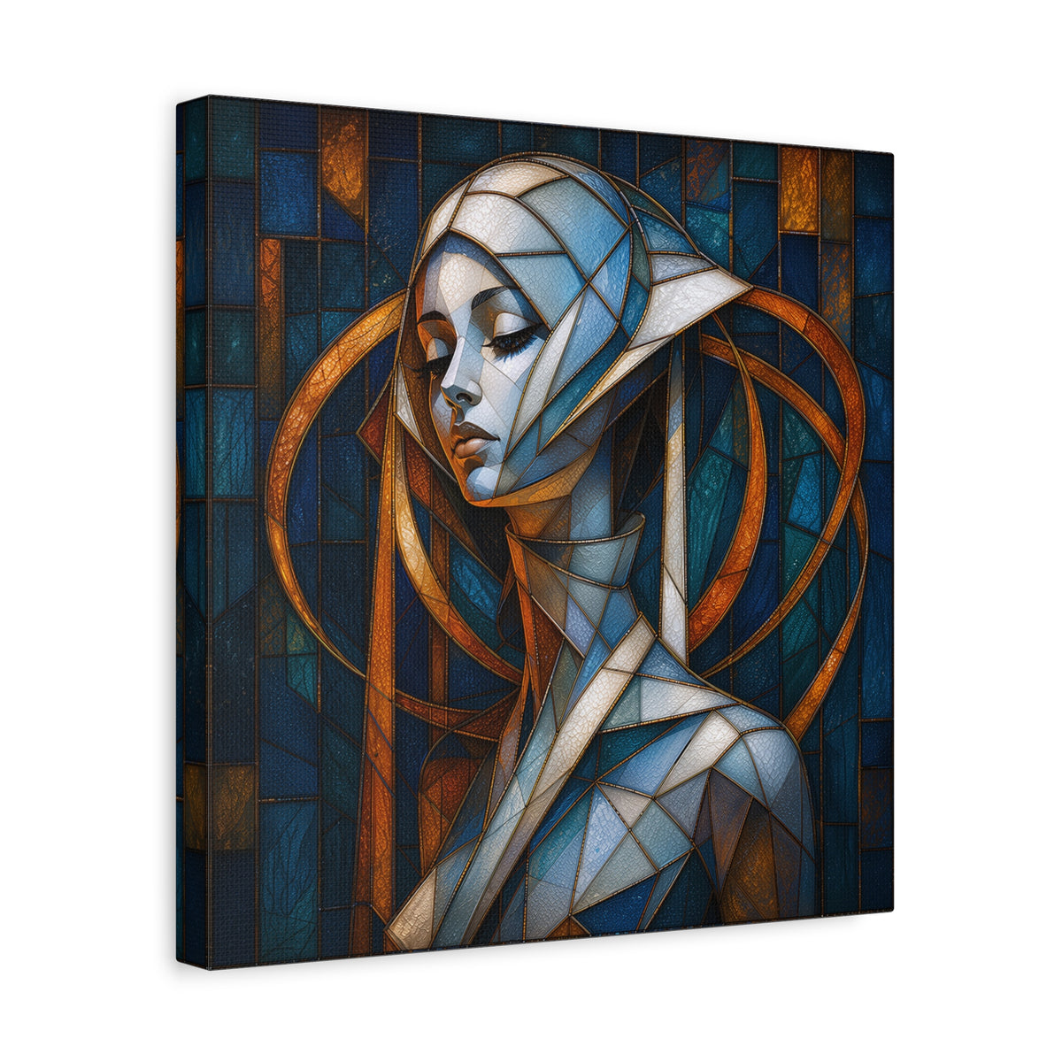Cathedral of Her Own — Modern Stained Glass Woman Portrait Art