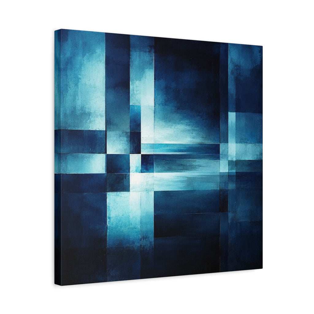 Blue Interval — Geometric Nocturne Abstract Fine Art Print
