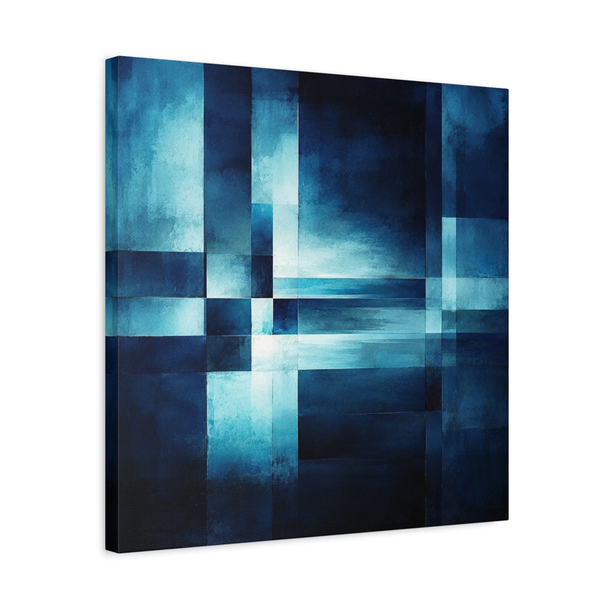 Blue Interval — Geometric Nocturne Abstract Fine Art Print