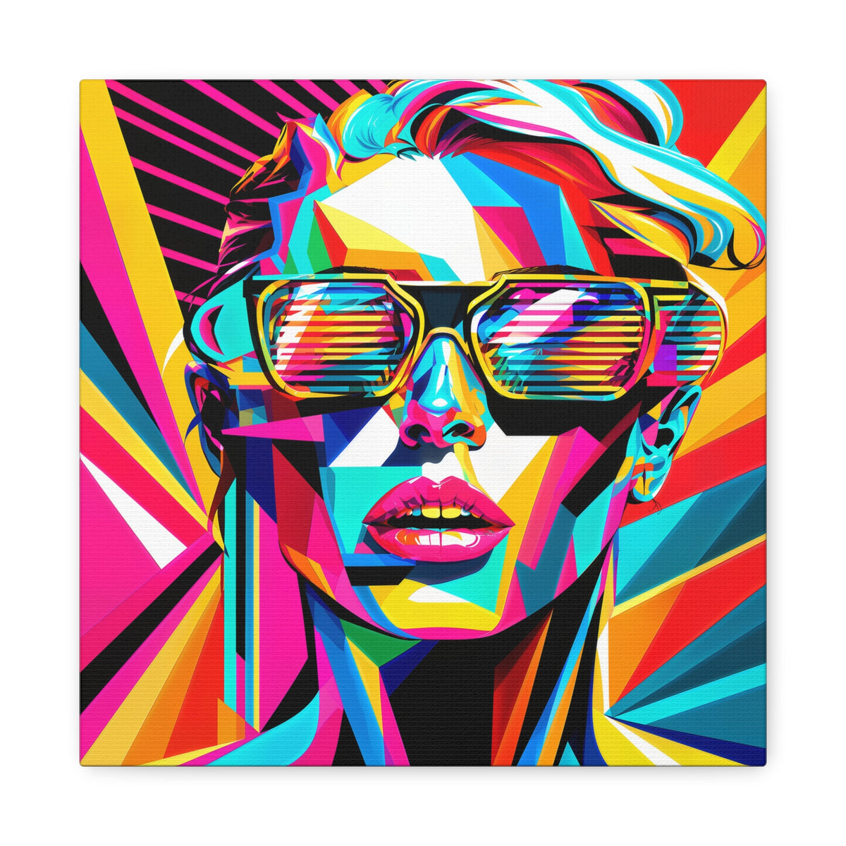 City Voltage – Neon Pop Art Portrait Canvas Print