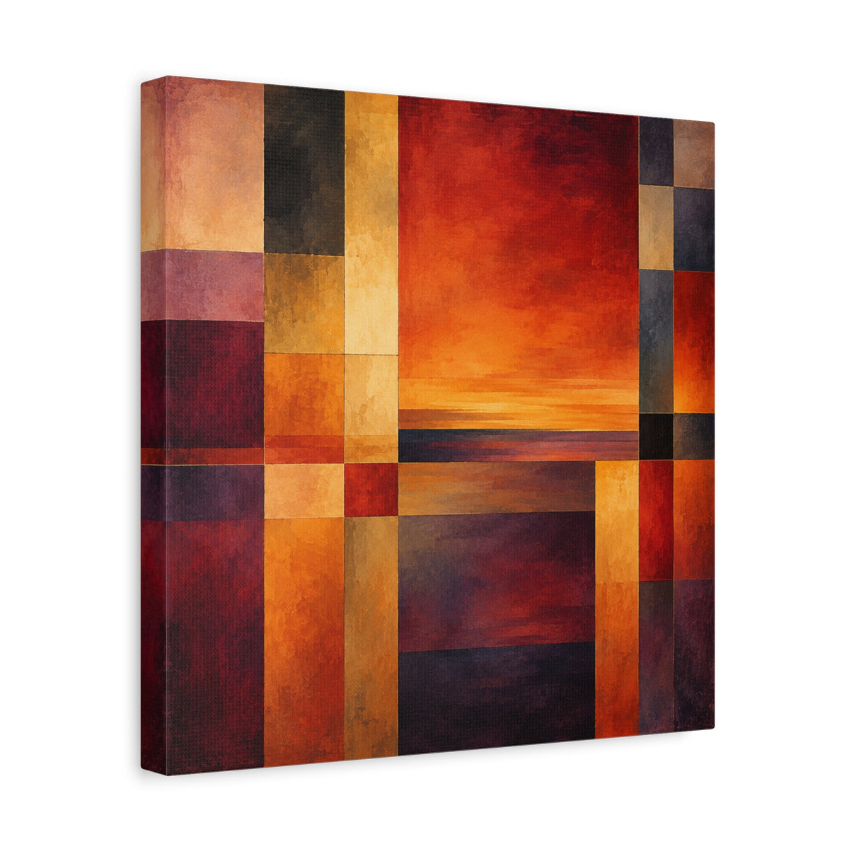 Afterglow Structure — Geometric Sunset Abstract Fine Art Print