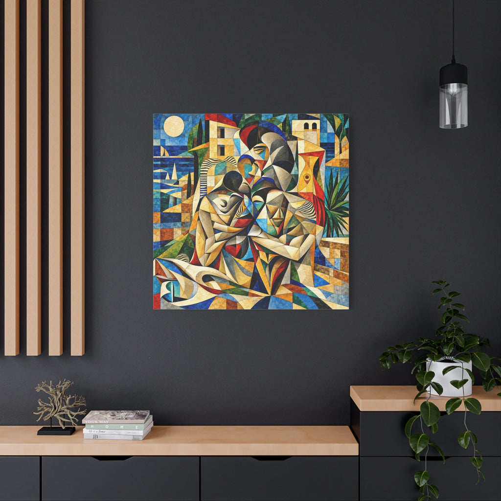 Held Between Tides — Cubist Family & Coastal Fine Art Print