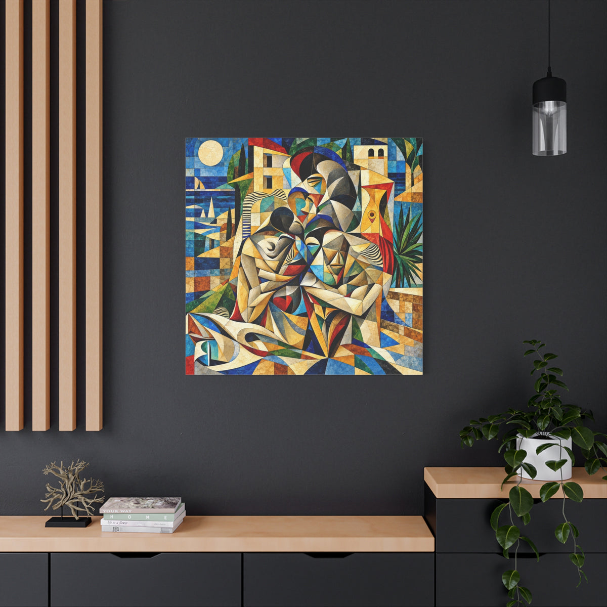 Held Between Tides — Cubist Family & Coastal Fine Art Print