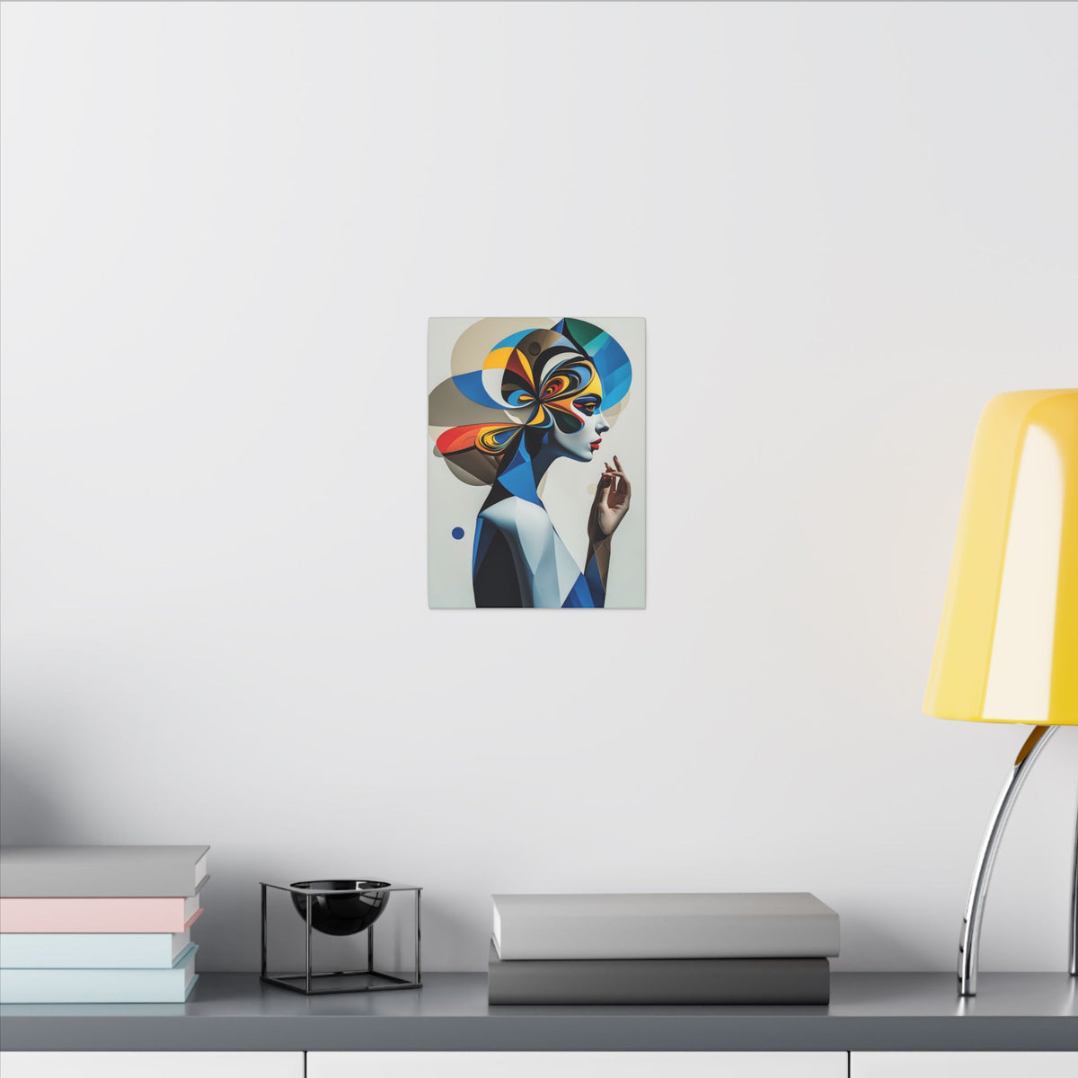 The Shape of Thought – Futurist Geometric Female Portrait Canvas Print