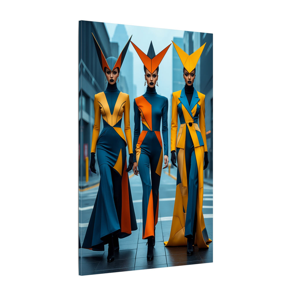 The Vanguard – Futurist Fashion Trio Canvas Print