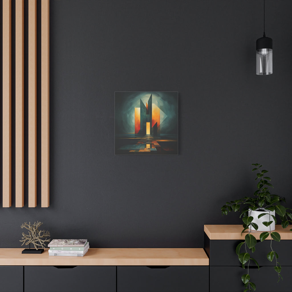 Temple of Arrival — Futuristic Architectural Abstract Wall Art