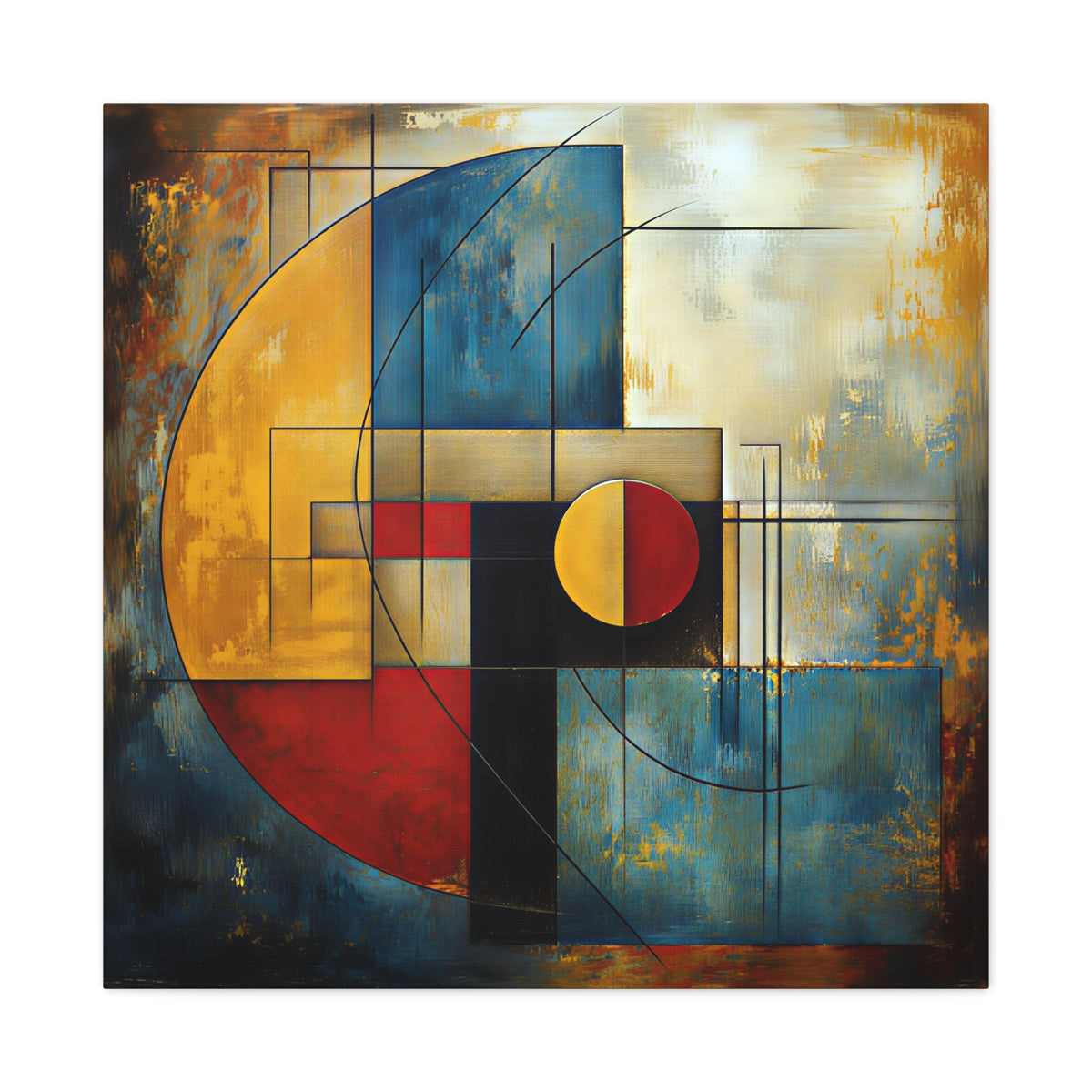 Golden Equilibrium — Geometric Abstract Fine Art Print