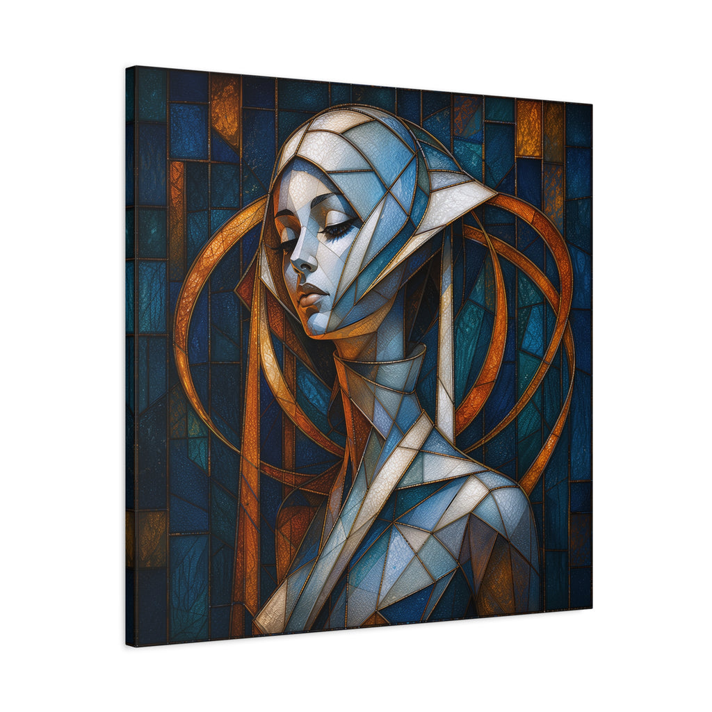 Cathedral of Her Own — Modern Stained Glass Woman Portrait Art