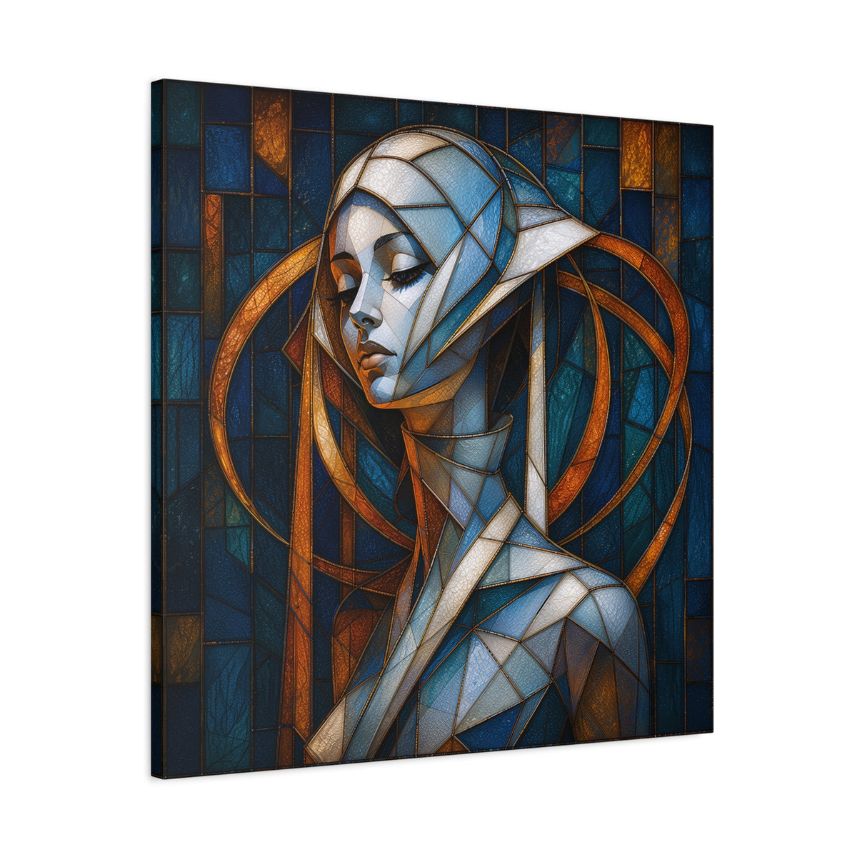 Cathedral of Her Own — Modern Stained Glass Woman Portrait Art