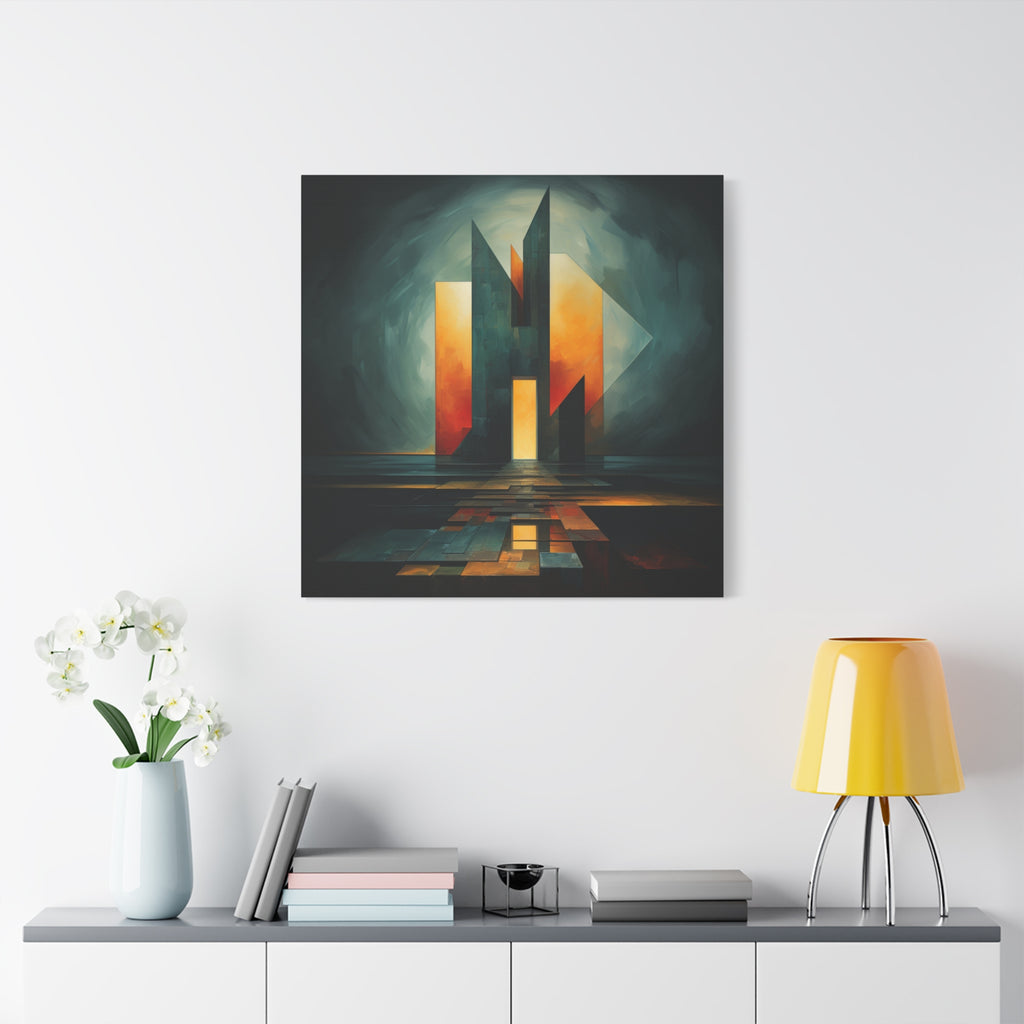 Temple of Arrival — Futuristic Architectural Abstract Wall Art