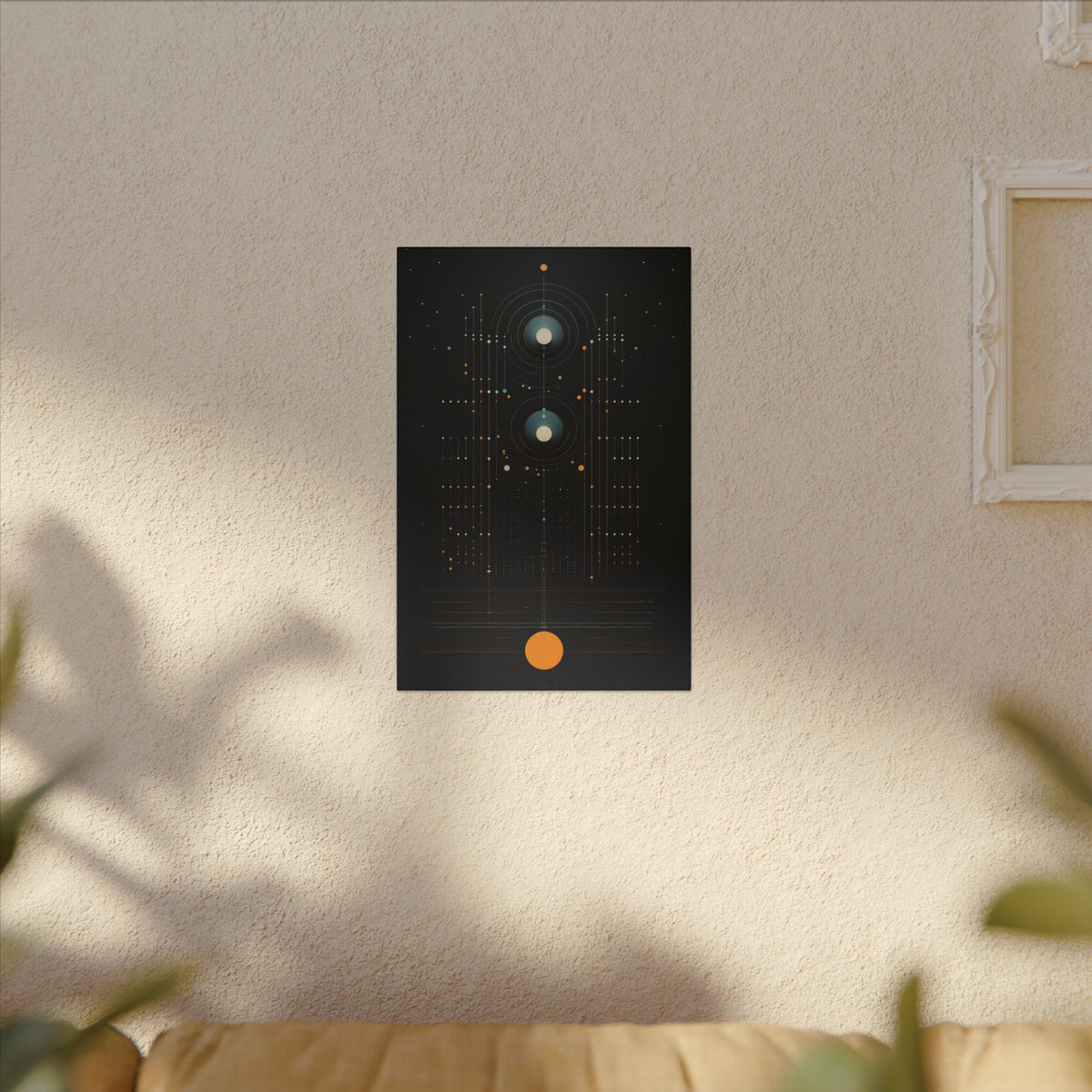 Signal From the Infinite – Black Gold Celestial Geometric Canvas Print