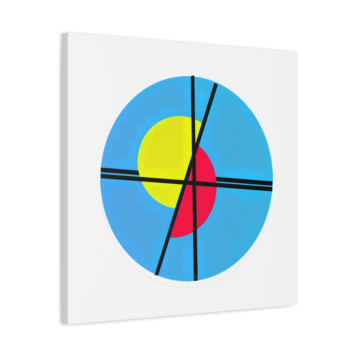 Primary Tension – Minimal Geometric Circle Canvas Print