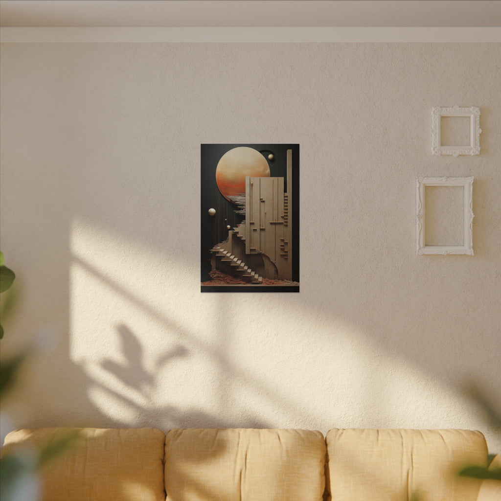 Stairway to Elsewhere – Surreal Futurist Architecture Canvas Print