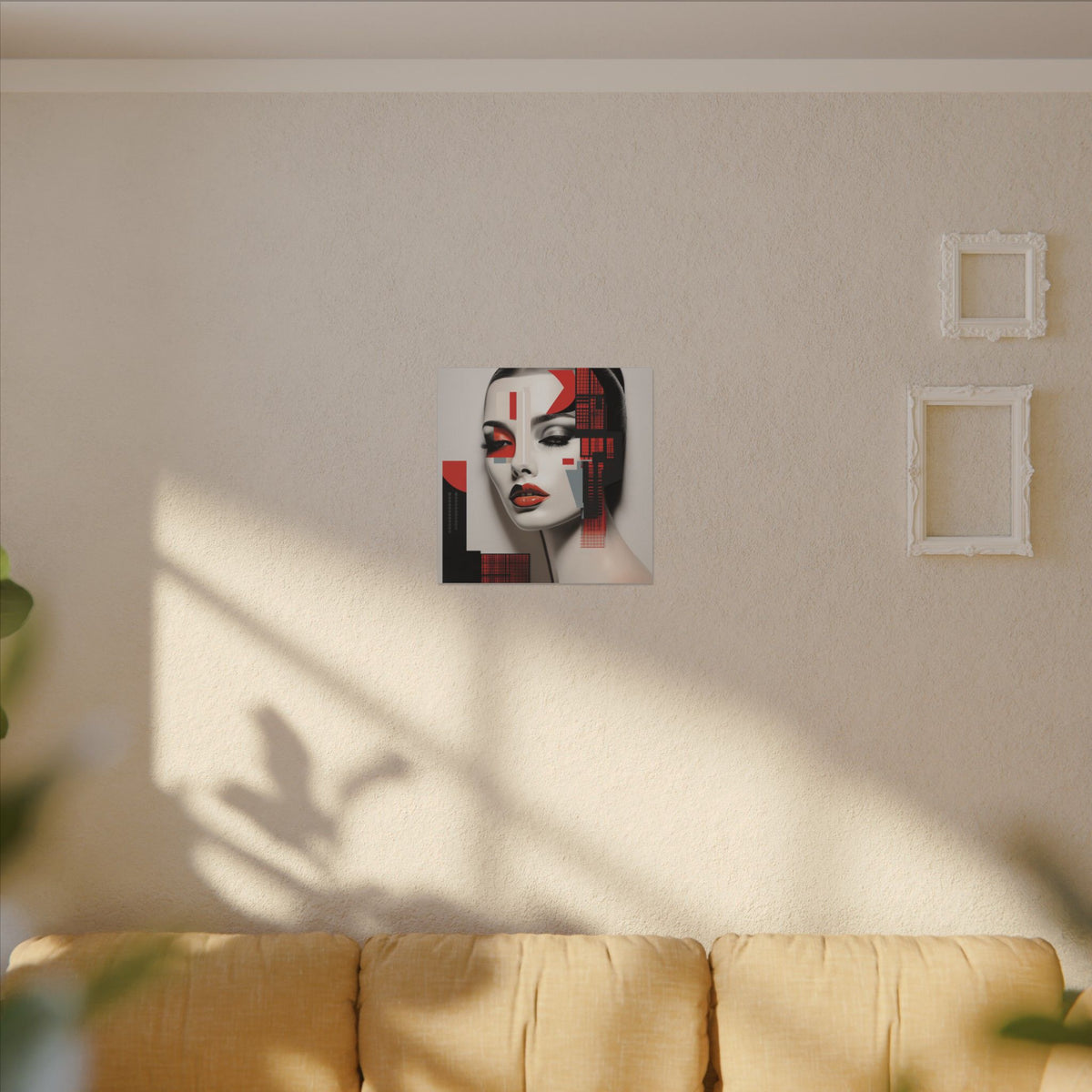 Red Syntax – Geometric Fashion Portrait Canvas Print