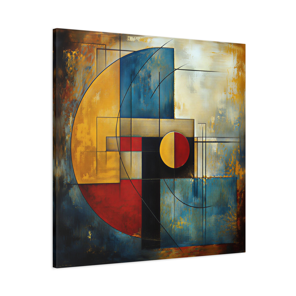 Golden Equilibrium — Geometric Abstract Fine Art Print