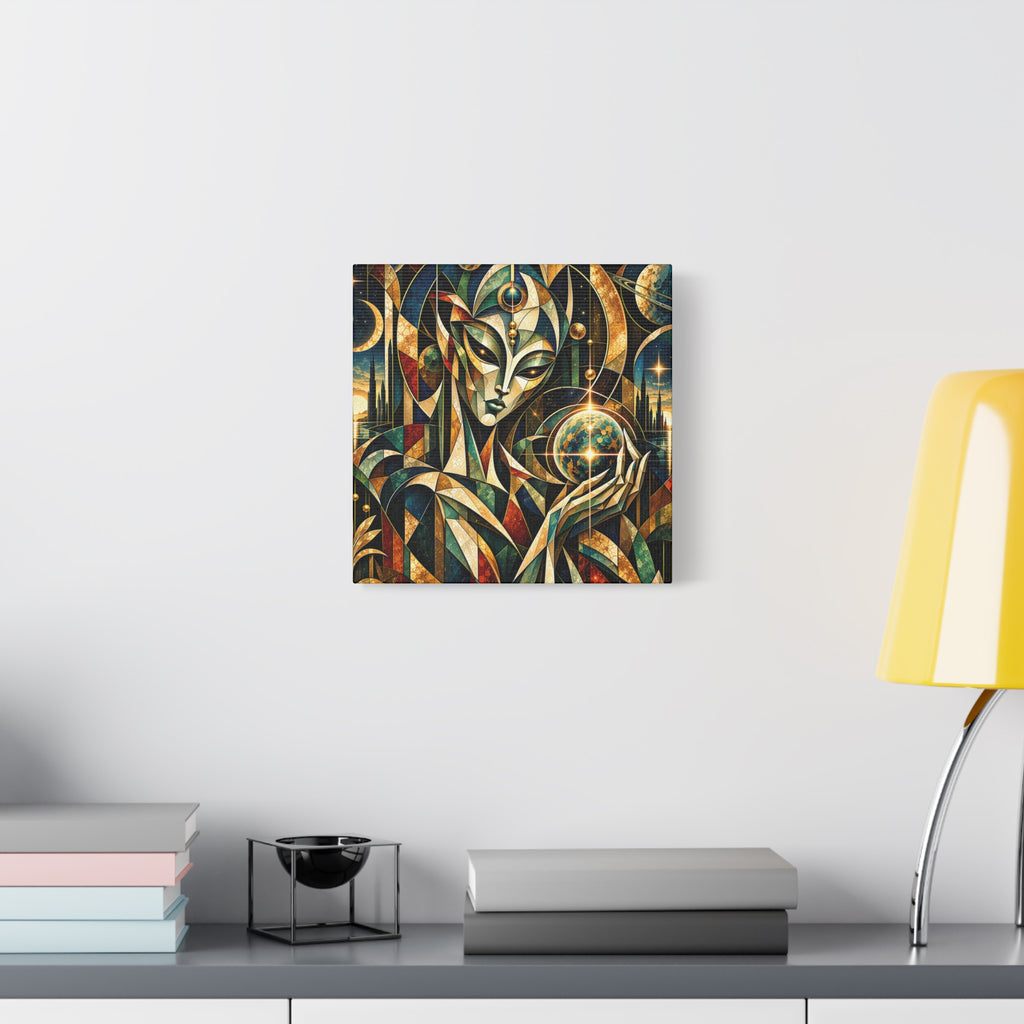 Keeper of Worlds — Futuristic Celestial Portrait Wall Art
