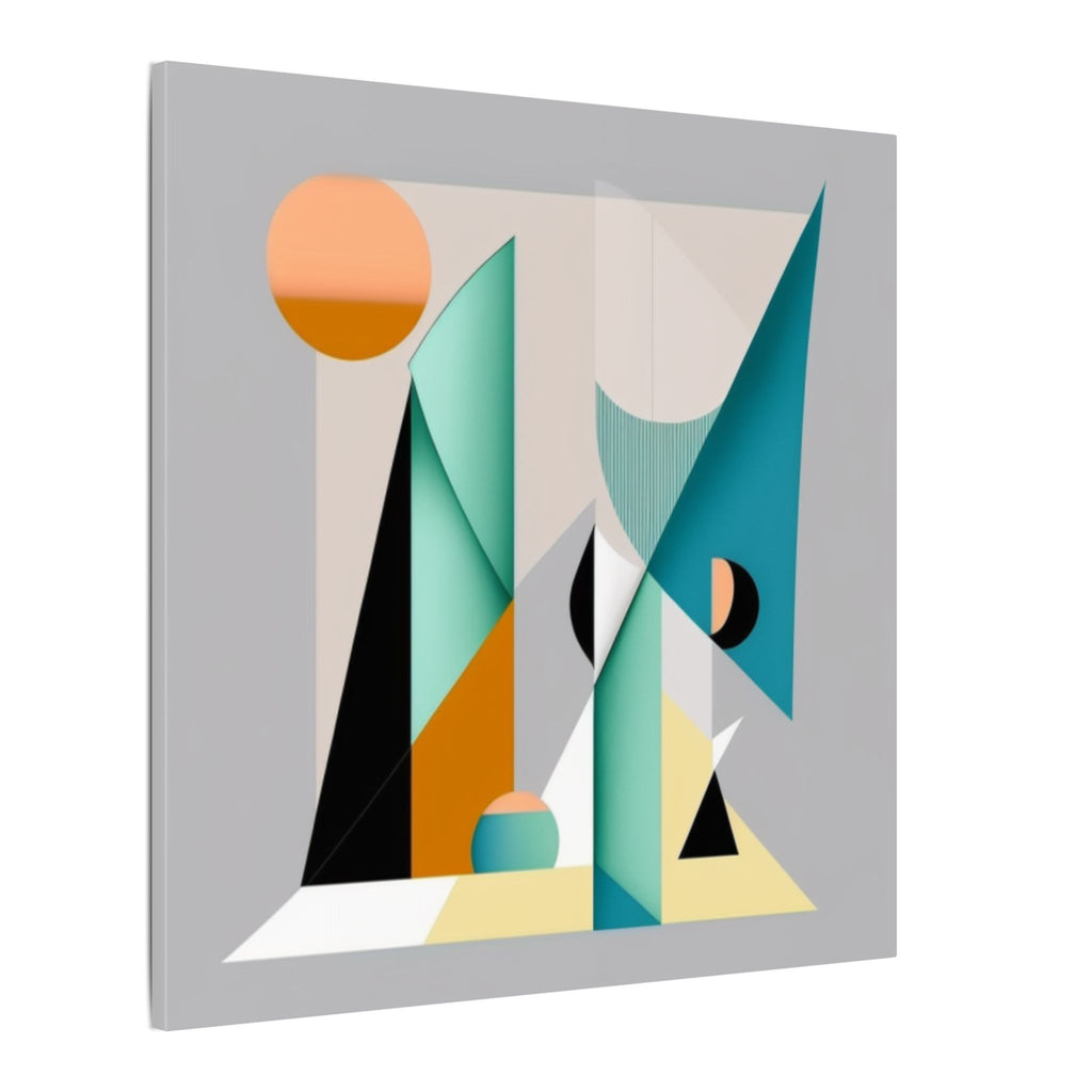 Geometry at Dusk – Teal Orange Geometric Abstract Canvas Print