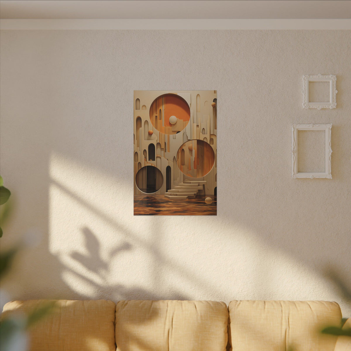 Rooms Beyond Time – Surreal Architectural Abstract Canvas Print