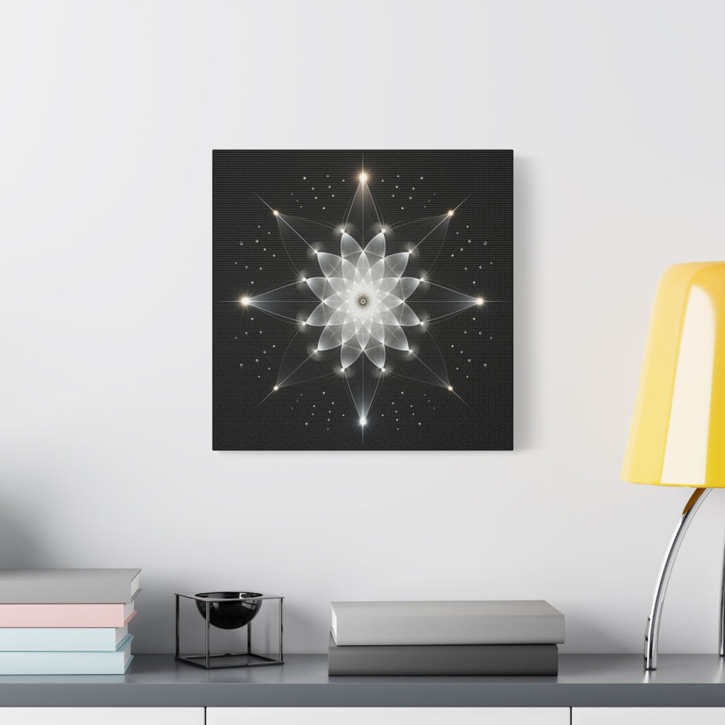 Constellation in Bloom — Monochrome Sacred Geometry Wall Art