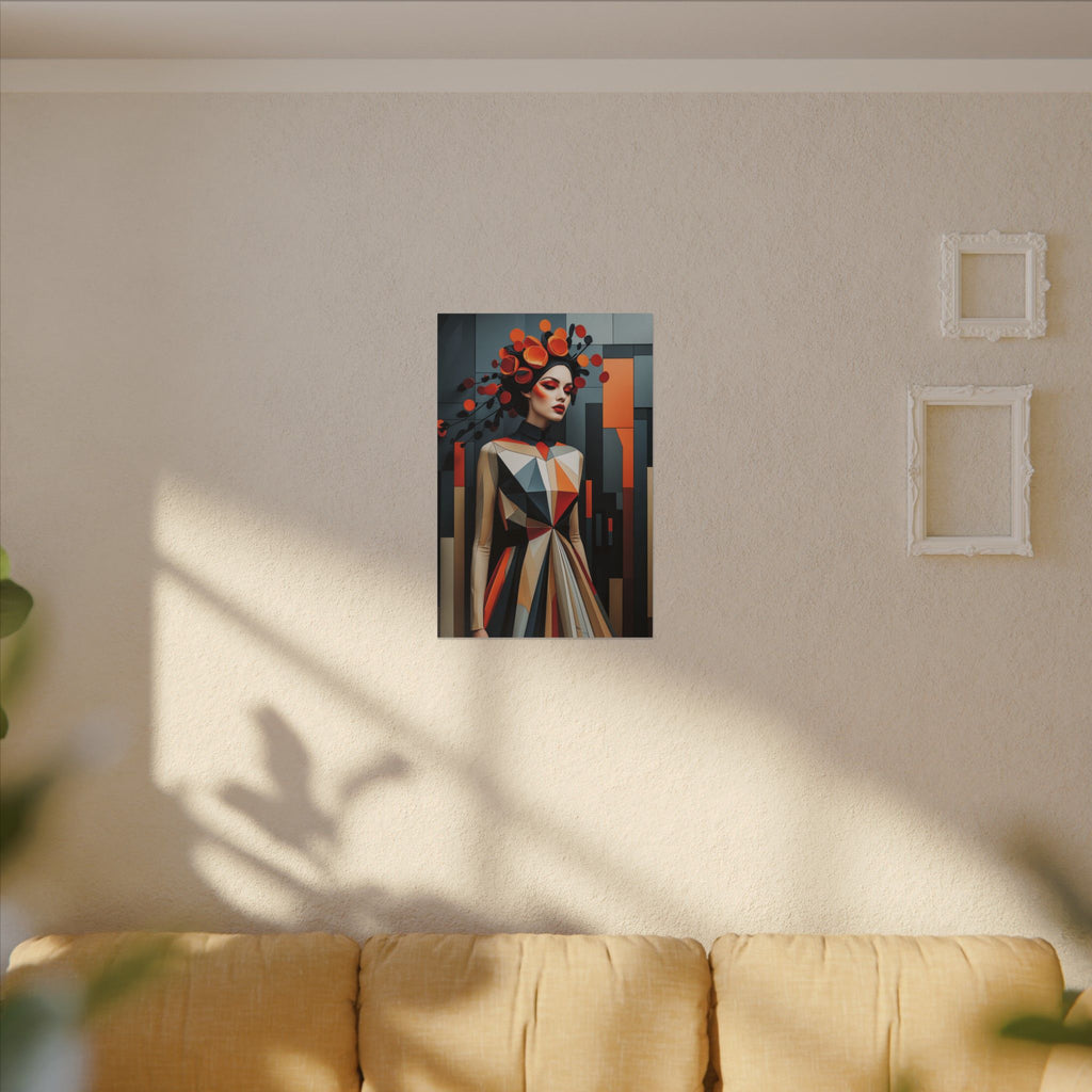 She Wore the Fire – Geometric Fashion Woman Canvas Print