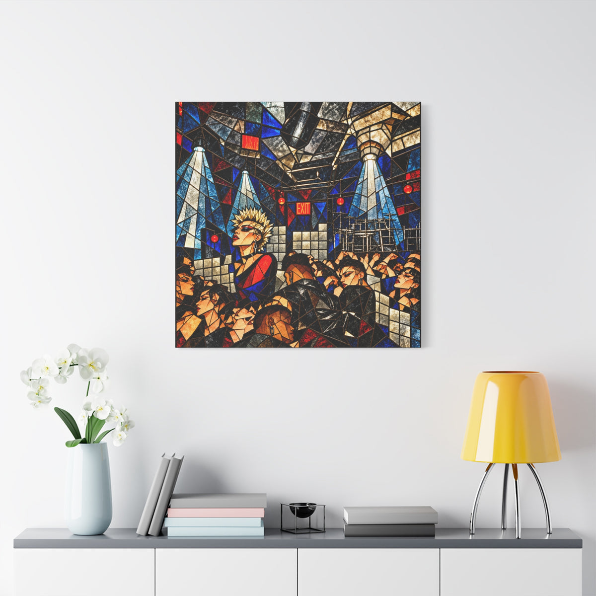 Feels Like #'s — Cubist Stained Glass Nightlife Fine Art Print
