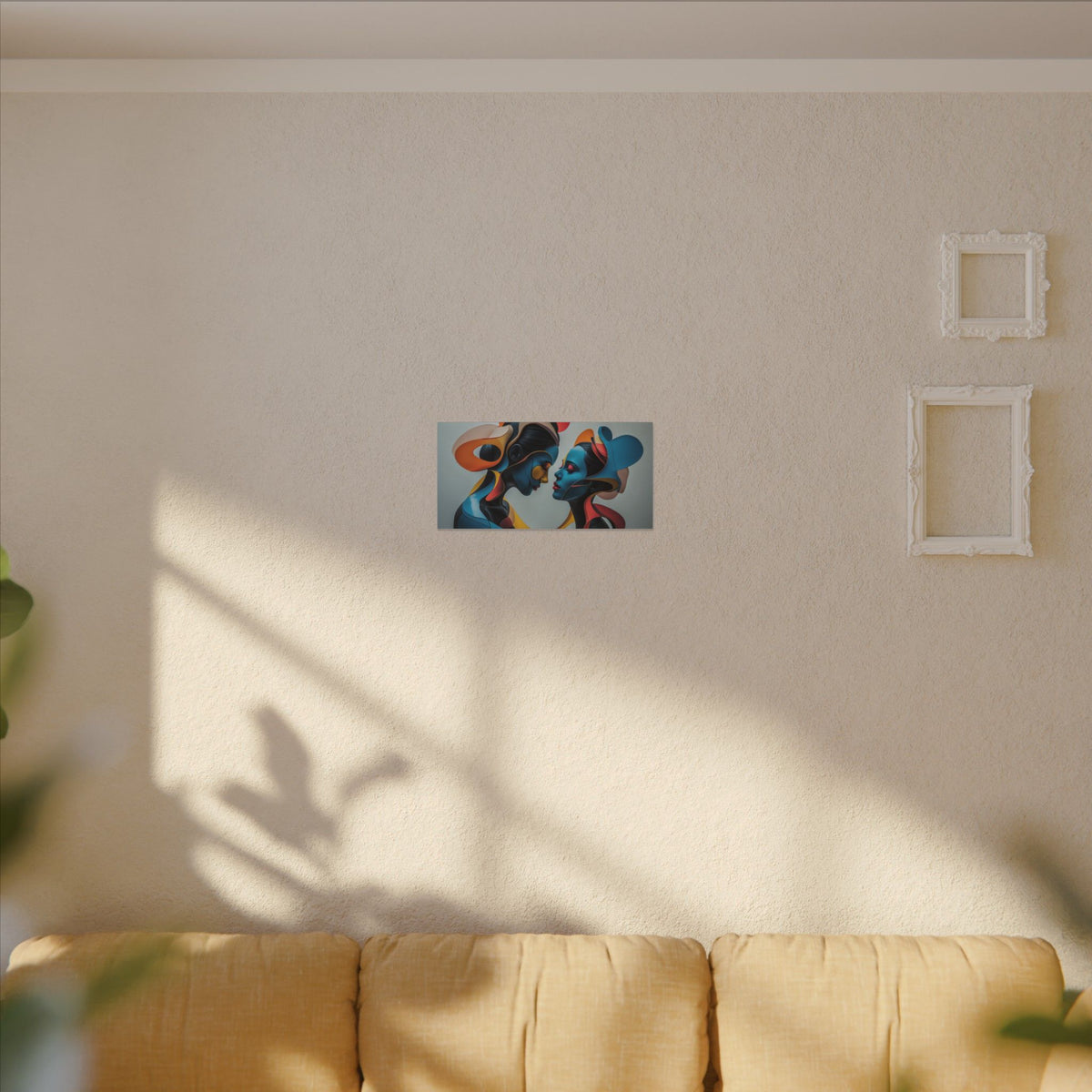 Almost Touching – Futurist Dual Portrait Canvas Print