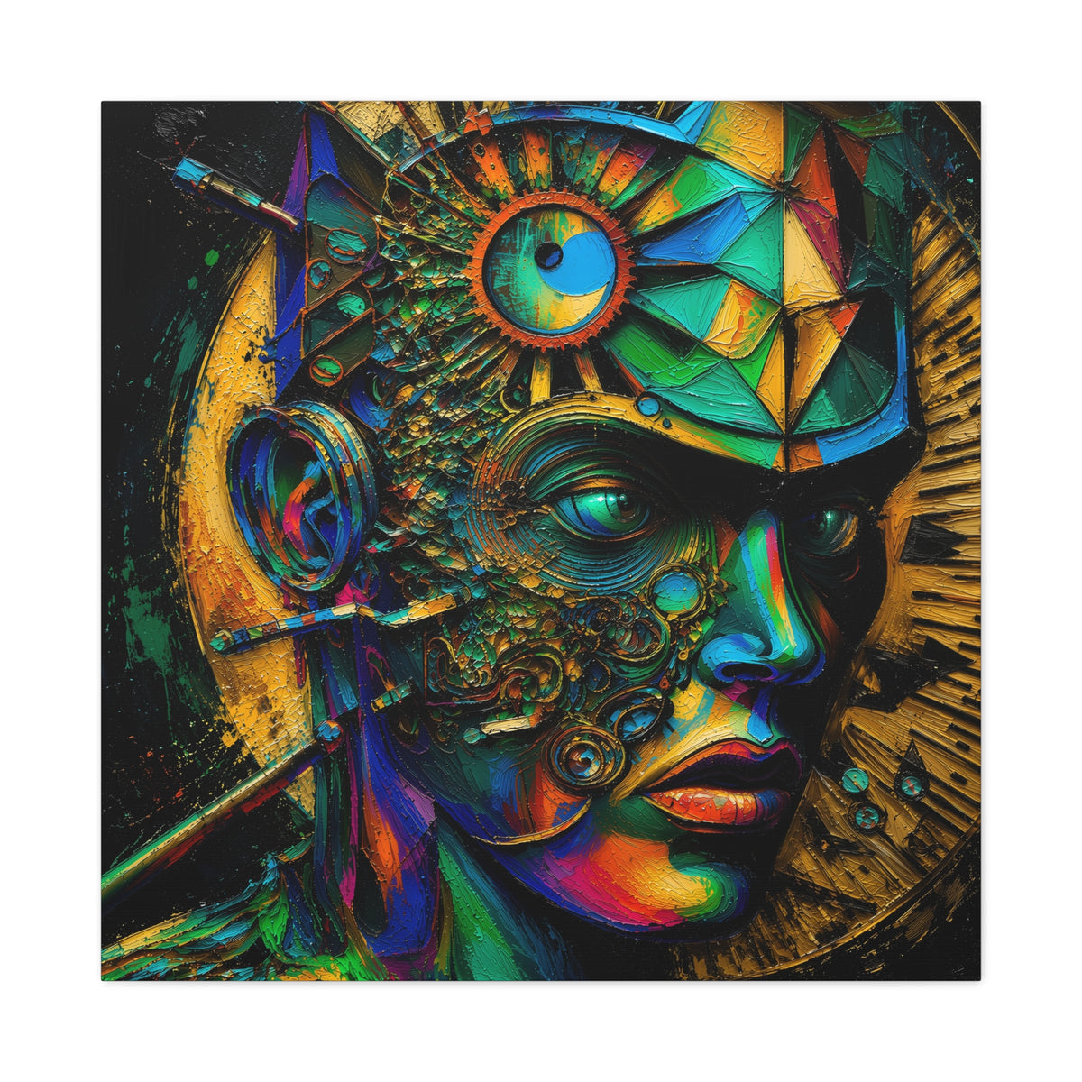 Vision Engine — Futuristic Abstract Portrait Fine Art Print
