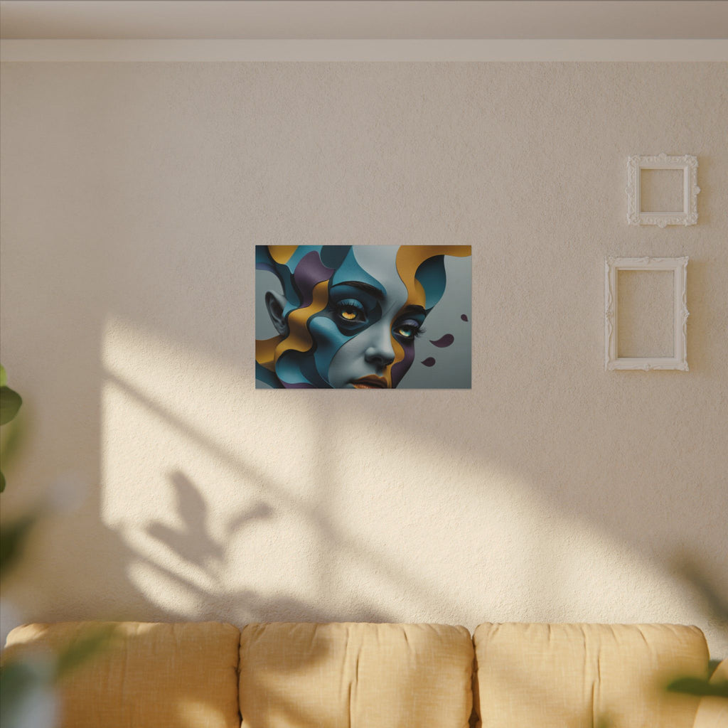 Soft Frequency – Abstract Geometric Female Portrait Canvas Print