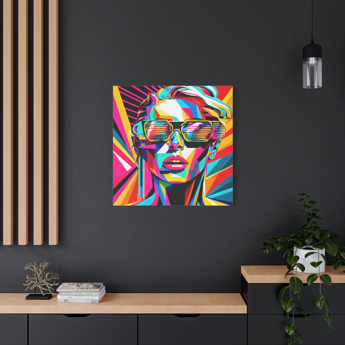 City Voltage – Neon Pop Art Portrait Canvas Print