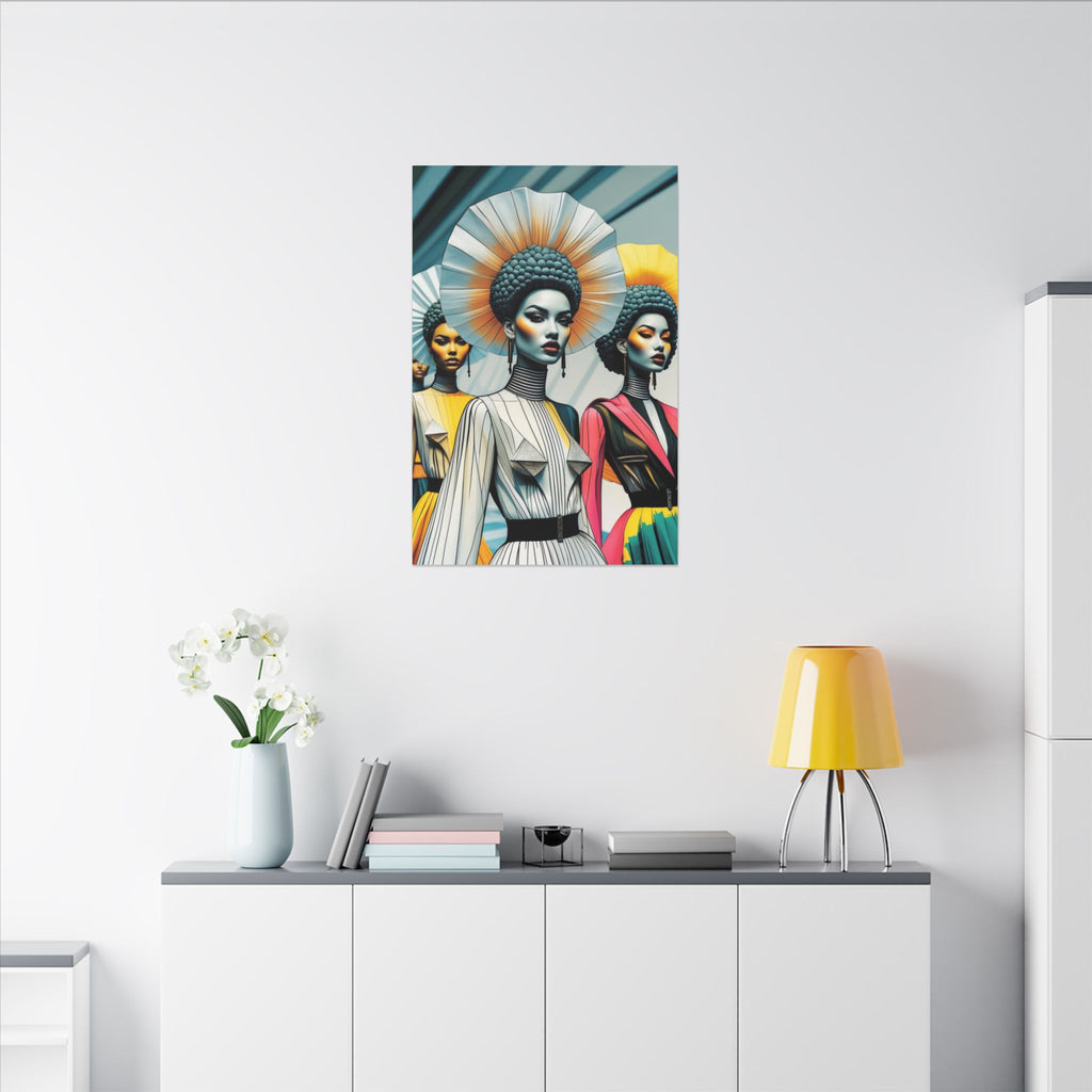 Crowned in Form – Futurist Fashion Portrait Canvas Print