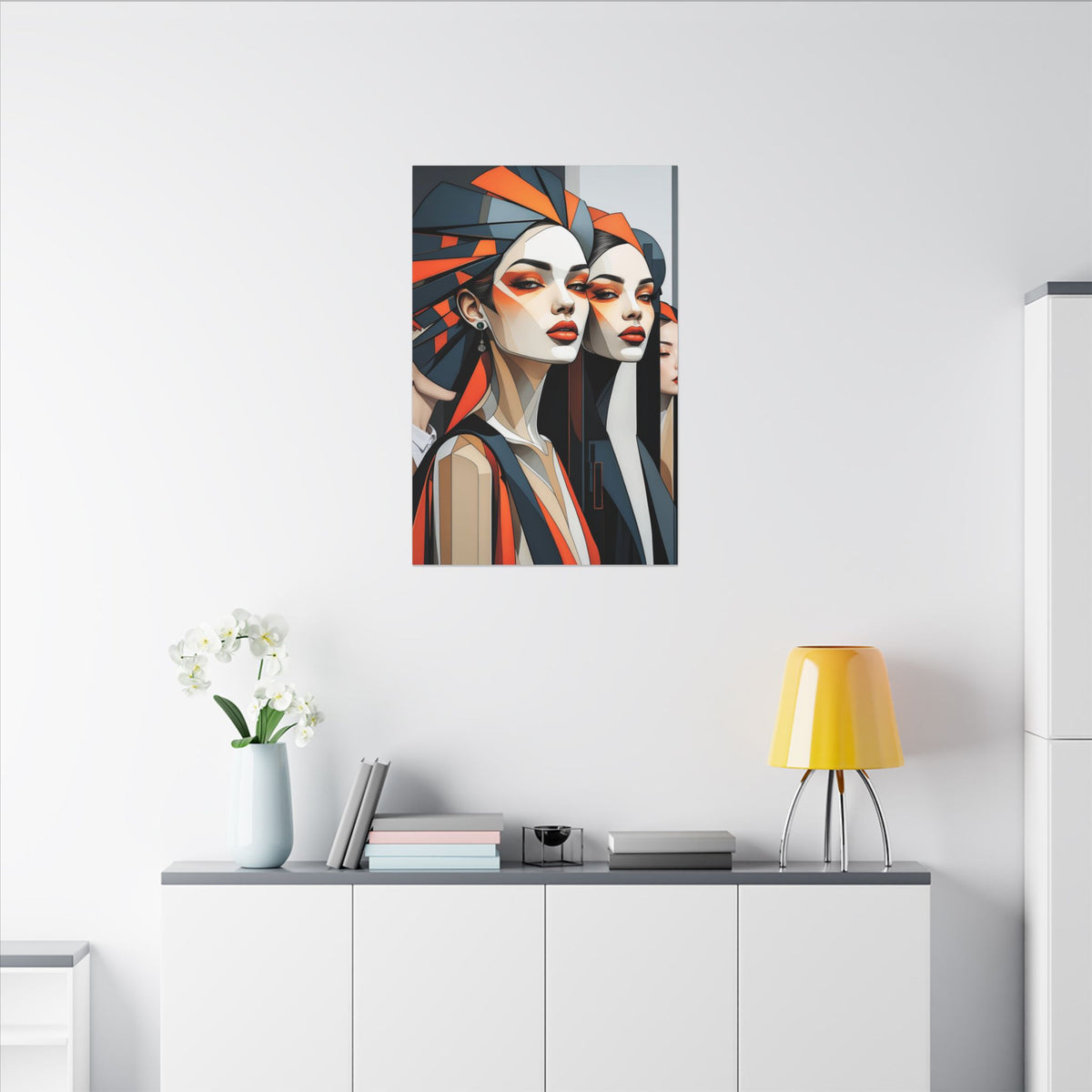 Second Impression – Geometric Fashion Portrait Canvas Print