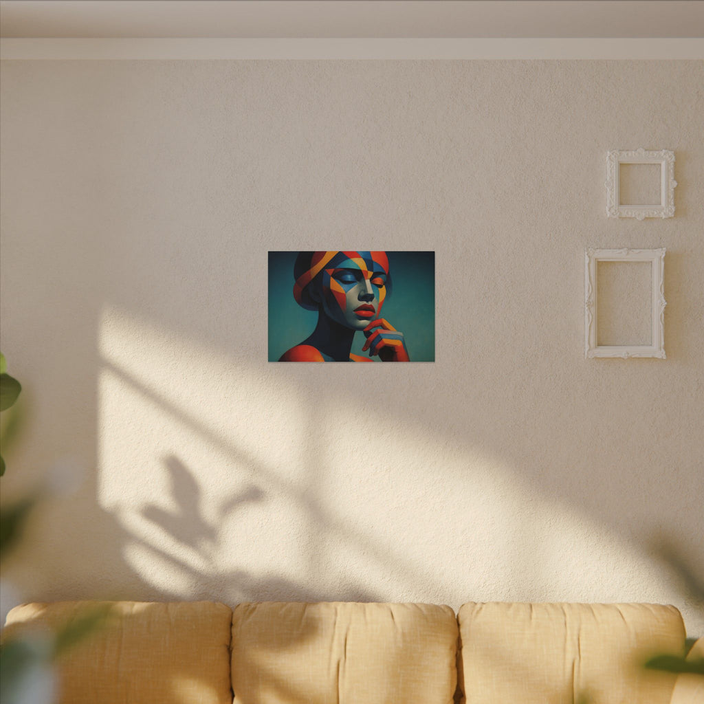 Composed in Color – Geometric Female Portrait Canvas Print