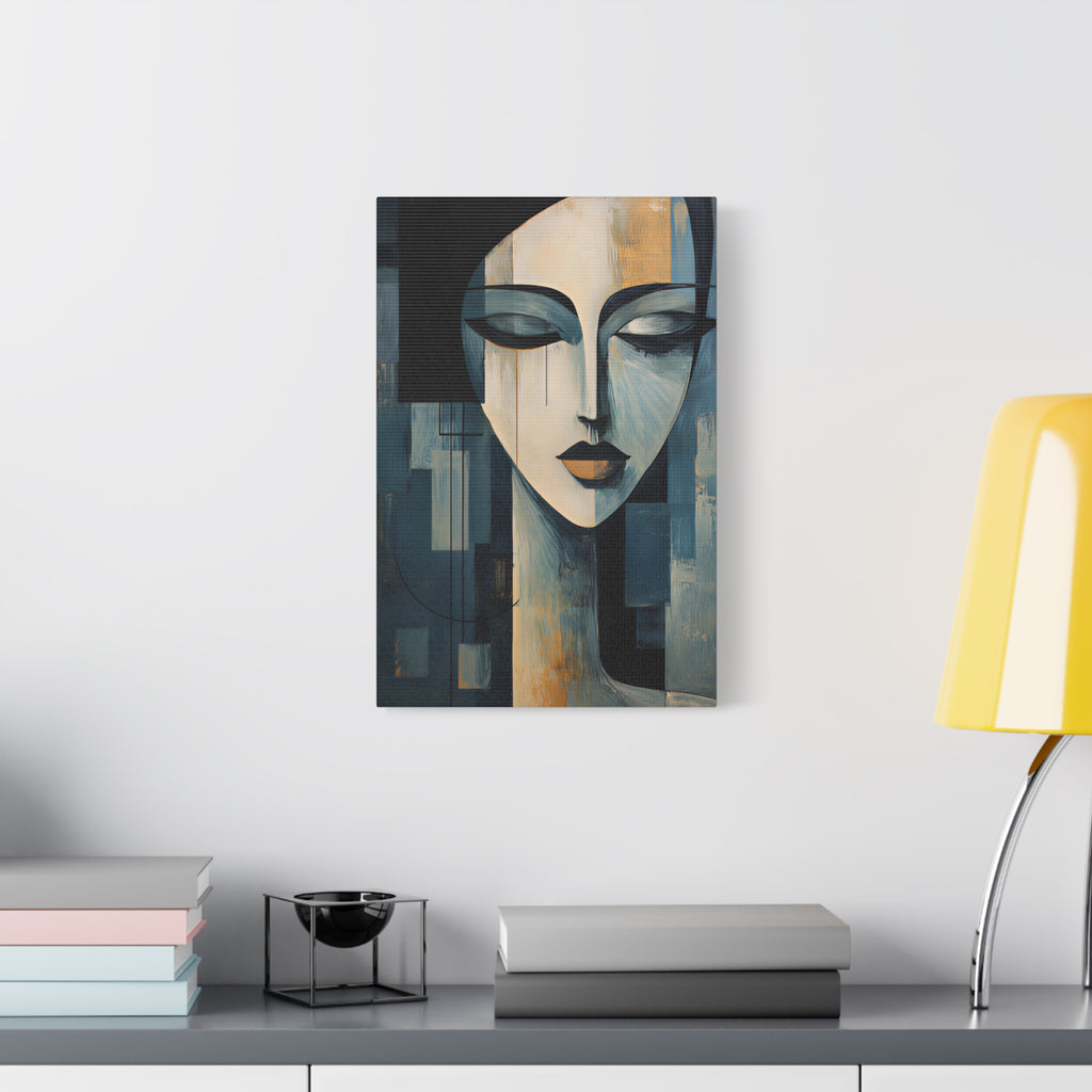 The Quiet Between — Modern Cubist Woman Fine Art Print