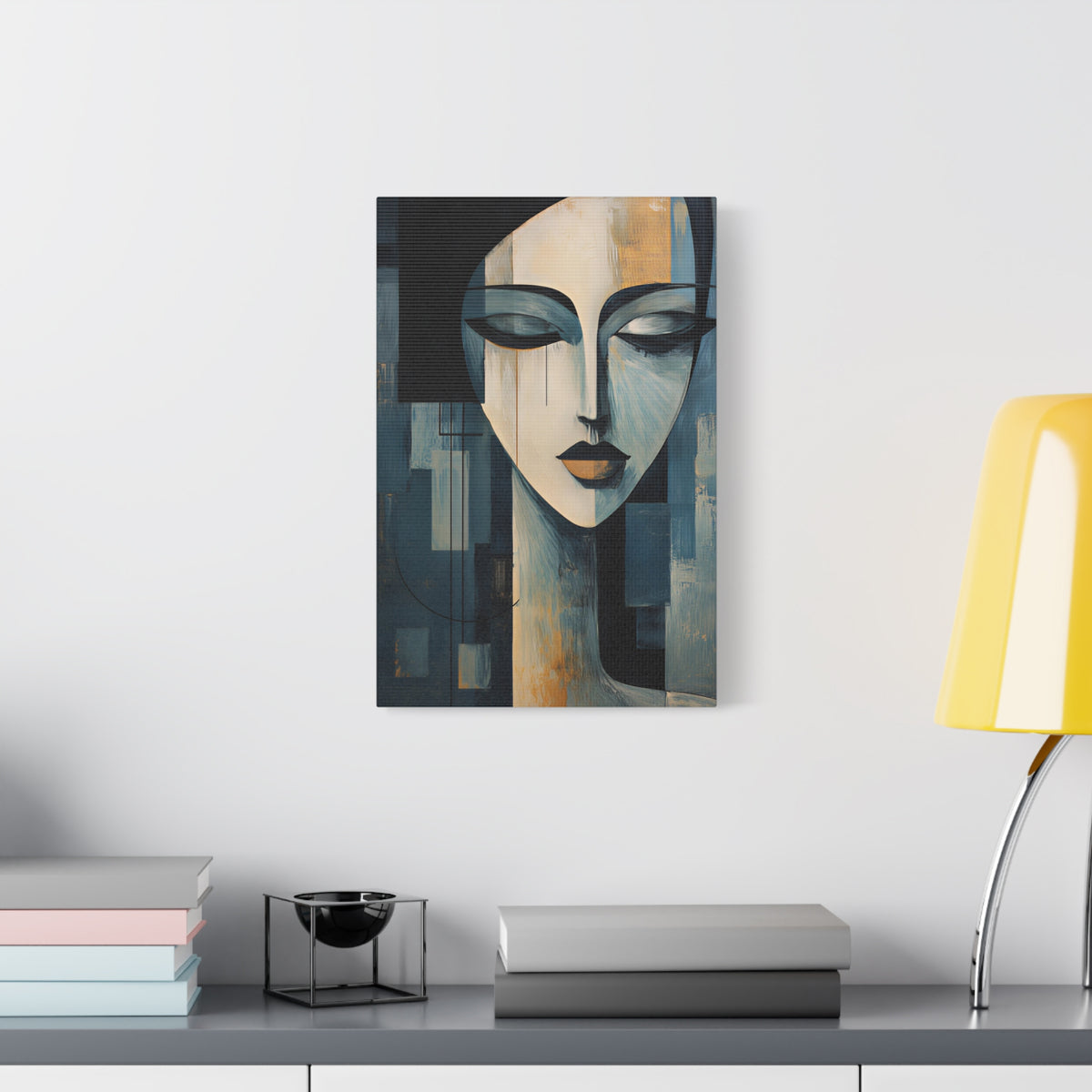 The Quiet Between — Modern Cubist Woman Fine Art Print