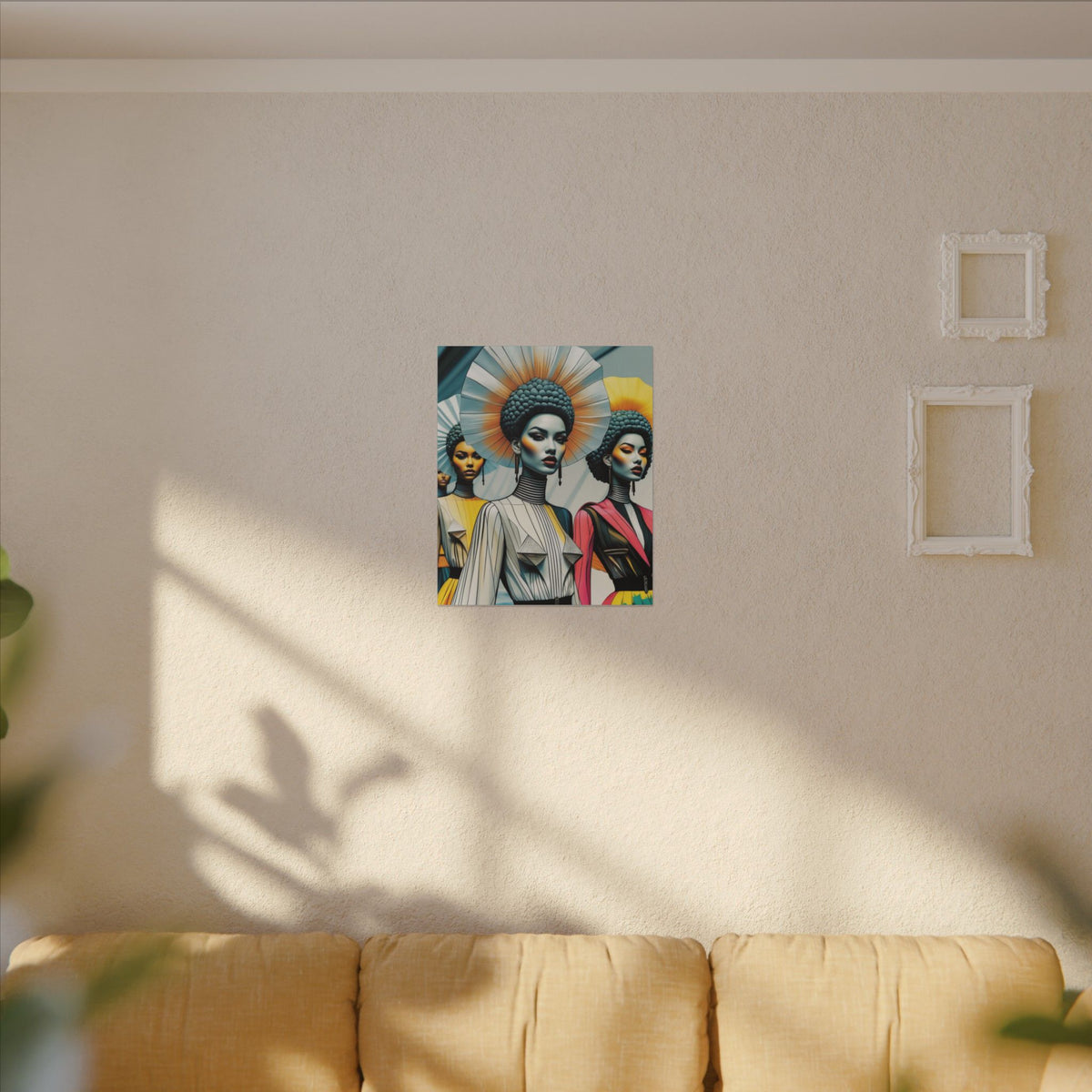 Crowned in Form – Futurist Fashion Portrait Canvas Print