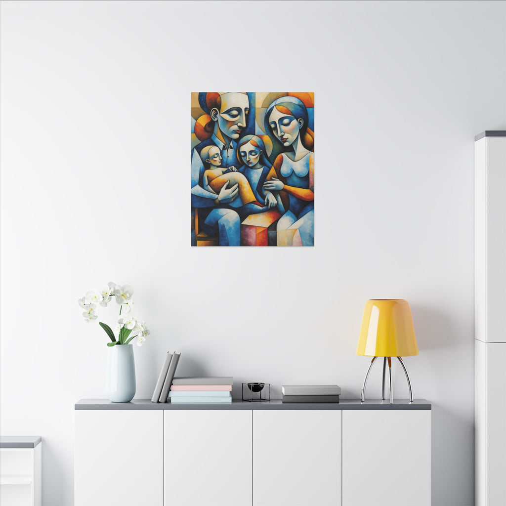 Held Together – Modern Geometric Family Portrait Canvas Print