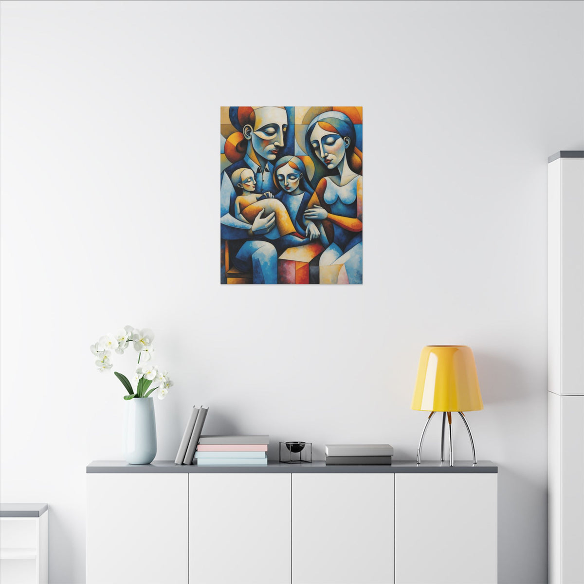 Held Together – Modern Geometric Family Portrait Canvas Print