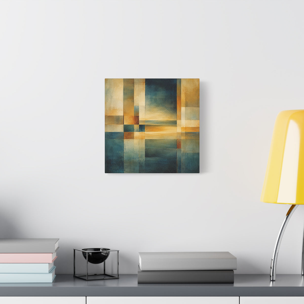 Between Water and Light — Geometric Horizon Abstract Fine Art Print